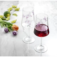 JoyJolt® 21oz. Meadow Butterfly Crystal Red Wine Glasses Set, 2ct.