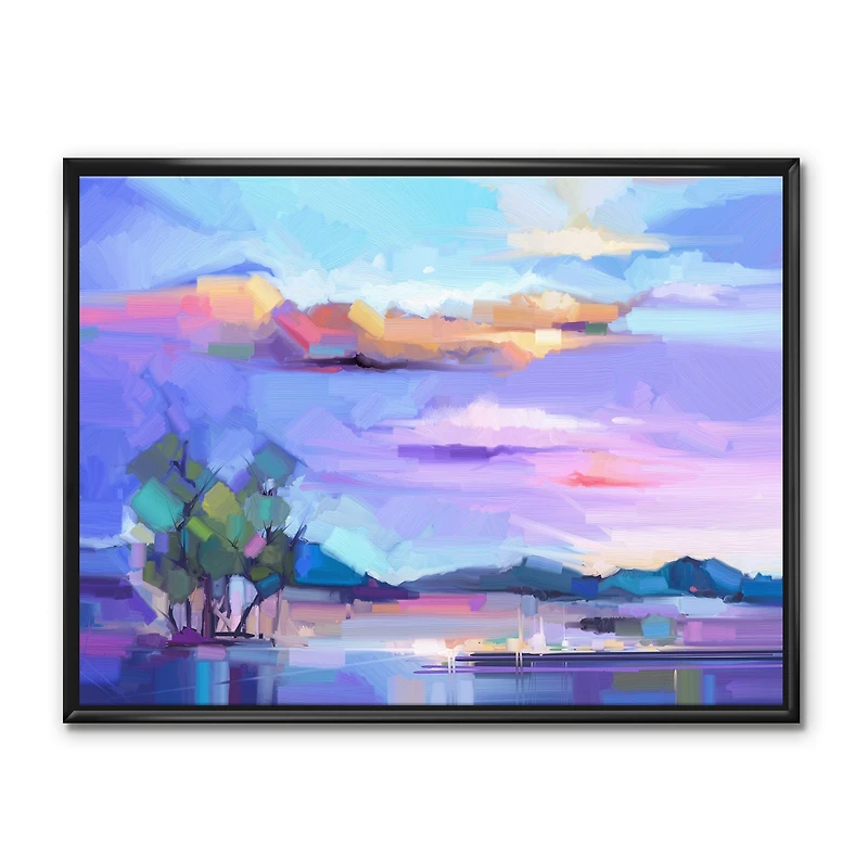 Designart - Impressionist Mountscape With River II