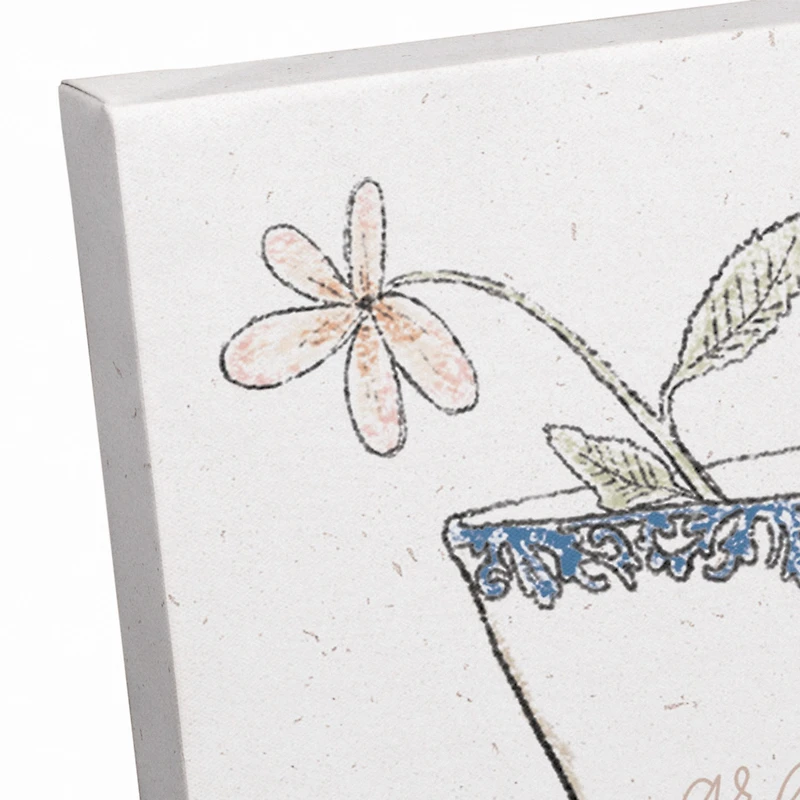 Tea Cup With Flower 12" x 12" Canvas Wall Art