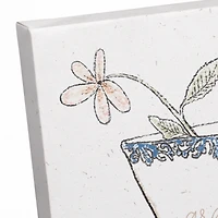 Tea Cup With Flower 12" x 12" Canvas Wall Art