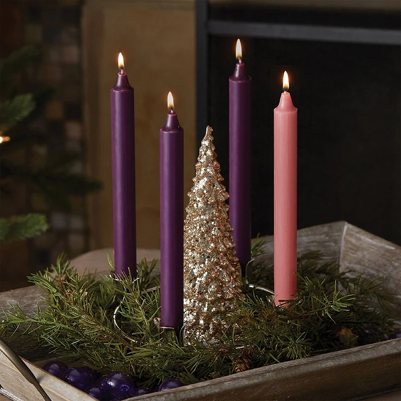 Root Candles 9" Unscented Advent Arista Taper Candles, 4ct. 
