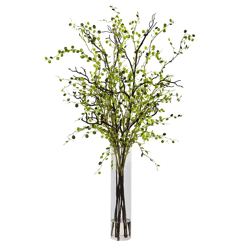 3.5ft. Green Night Willow Arrangement in Glass Vase