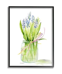 Stupell Industries Blue Hyacinth Flower Arrangement Wall Art in Frame