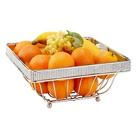 Kitchen Details Chrome Pave Diamond Fruit Basket