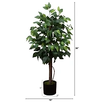 3ft. Artificial Double Trunk Ficus Tree
