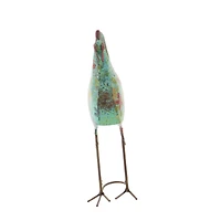 17" Iron Eclectic Rooster Garden Sculpture