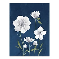 Bright Navy Flowers 30" x 40" Canvas Wall Art