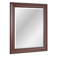 Head West Deep Cherry 28" x 34" Framed Beveled Accent Vanity Mirror