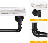 Wall-Mount Whitewashed Wood & Iron Toilet Paper Holder