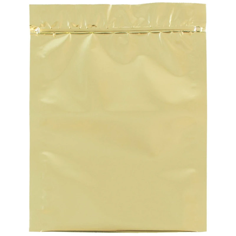 JAM Paper 5.5" x 7.5" Gold Foil Zip Lock Closure Envelopes, 25ct.