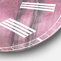 Designart 'Pink Forest Farmhouse Wall Clock
