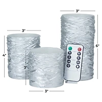 Silver Traditional Flameless Candle Set