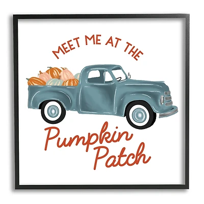 Stupell Industries Seasonal Meet Me Pumpkin Patch Framed Giclee Art