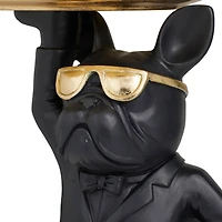 Black Polystone Traditional Sculpture, 14" x 15" x 14"