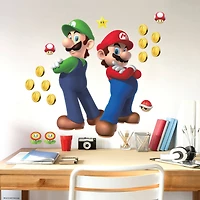 RoomMates Super Mario Luigi & Mario Giant Peel & Stick Wall Decals