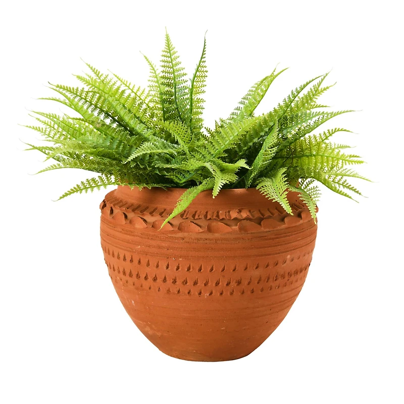 Hello Honey® 7'' Textured Terra-Cotta Pot