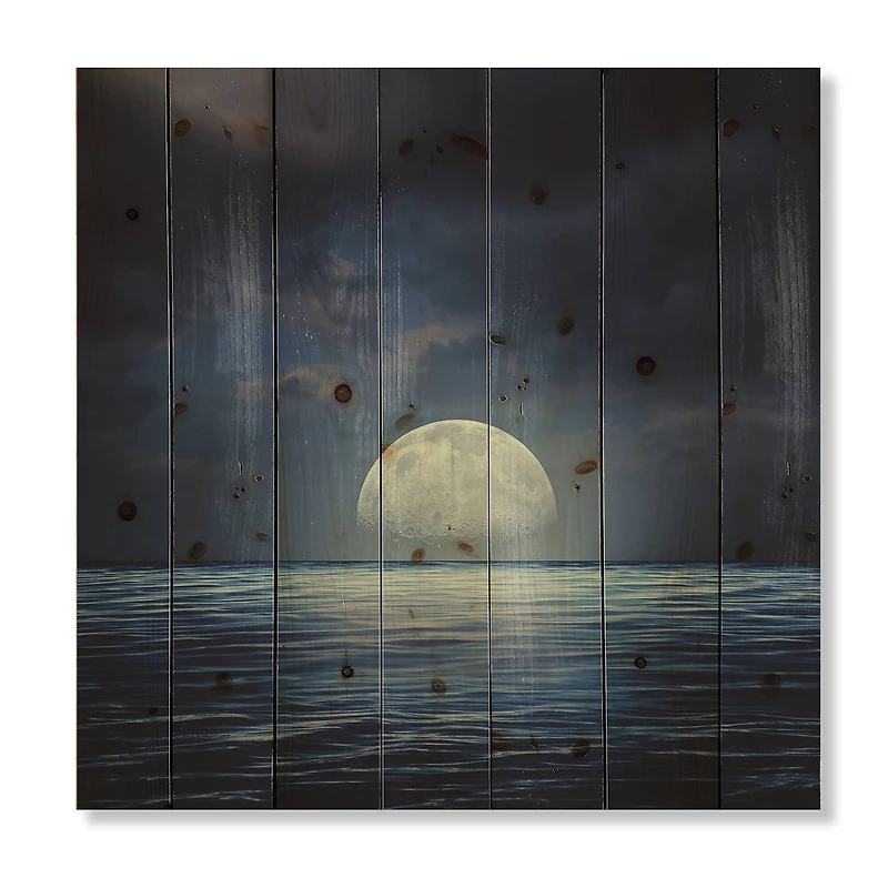 Designart - Super Moon Over The Sea II