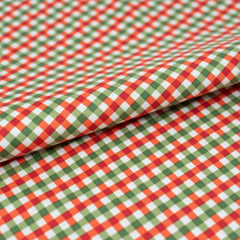 SINGER Christmas Holiday Gnomes Plaid Cotton Fabric