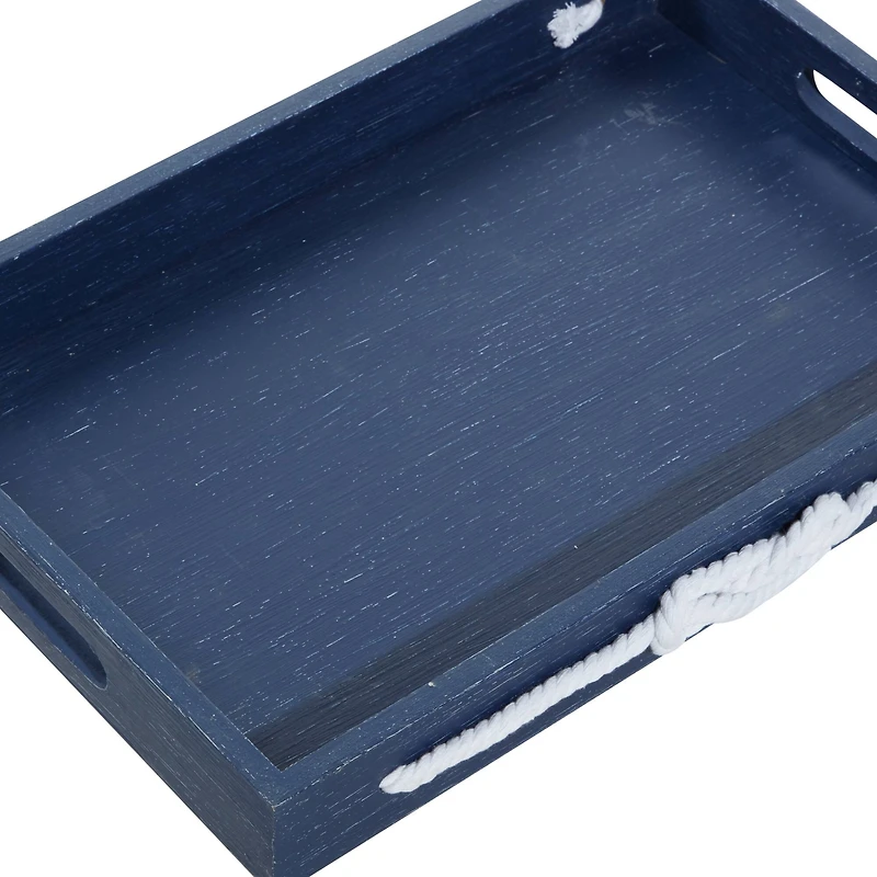 Blue MDF Farmhouse Tray Set