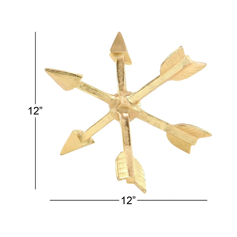 12" Gold Aluminum Glam Arrow Sculpture