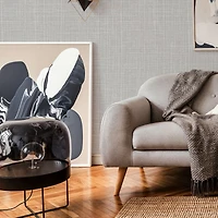 Simplify Gray Linen Adhesive Wallpaper