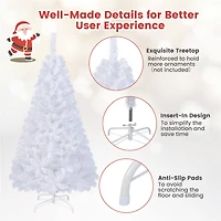 Costway 5ft. Unlit White Artificial Christmas Tree with Stand