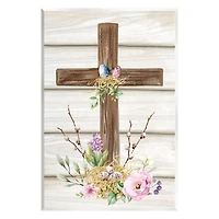Stupell Industries Spiritual Easter Cross Spring Blossoms Wall Plaque Art