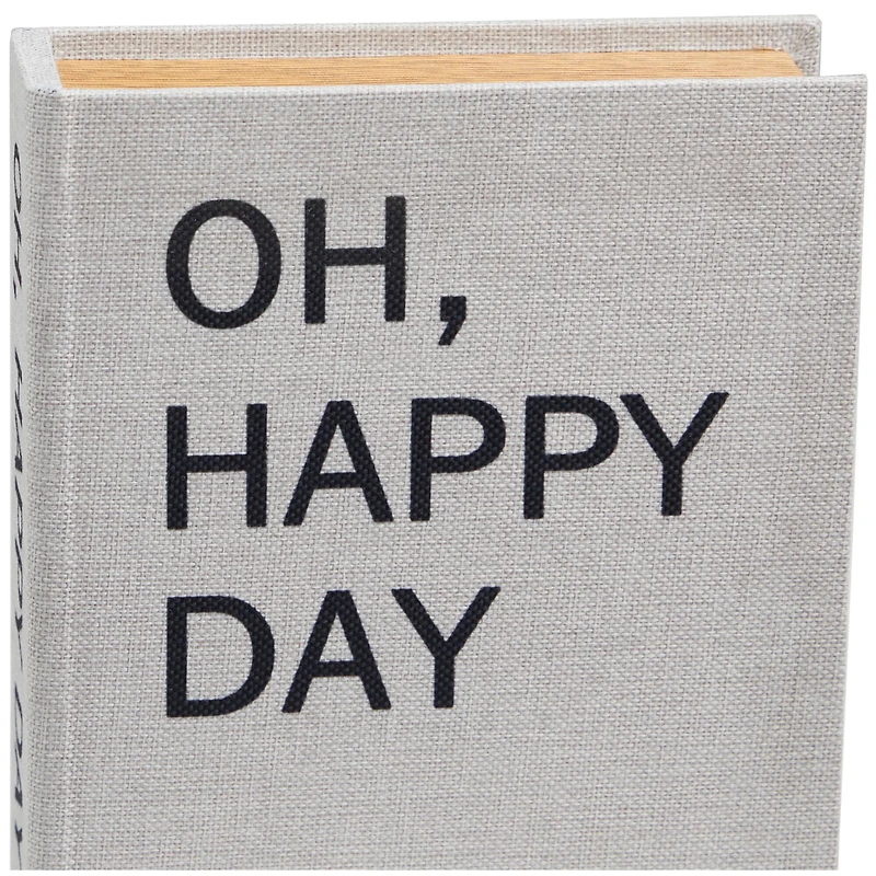 Light Gray Oh, Happy Day Linen Storage Book Box Set