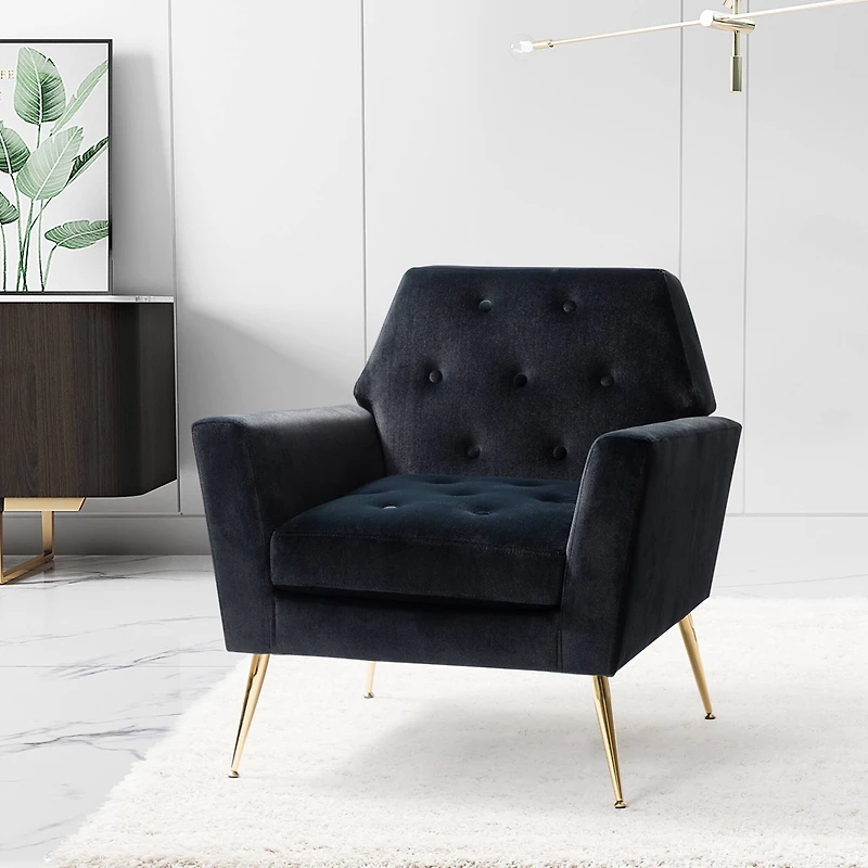 Karat Home Velvet Upholstered Accent Chair
