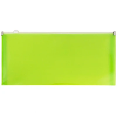JAM Paper 5'' x 10'' Clear Plastic Pencil Pouch with Zip Closure
