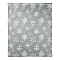 Blue Snowflake Pattern 50" x 60" Coral Fleece Blanket