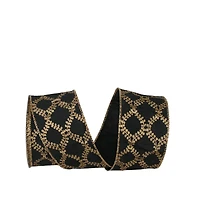 JAM Paper 2.5" x 10yd. Filigree Crest Dupione Wired Ribbon