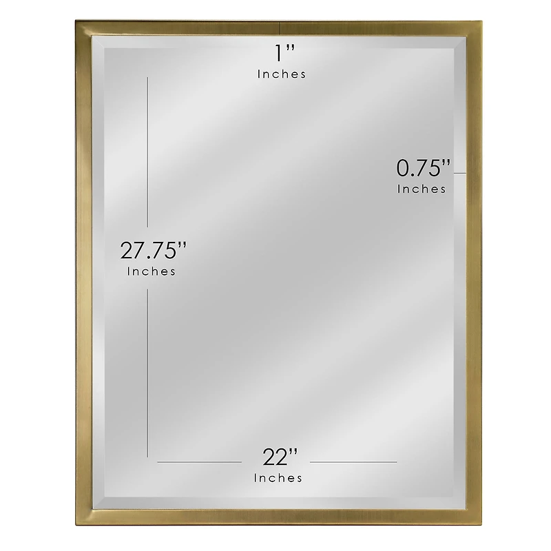 Head West Classic Gold Metal Framed Wall Mirror - 30" x 24"