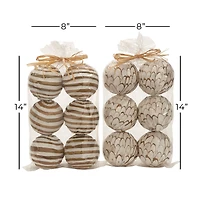 4" Natural Dried Floral Sola Ball Vase Filler Set