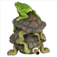 Design Toscano Along for the Ride Frog & Turtles Spitter Piped Statue