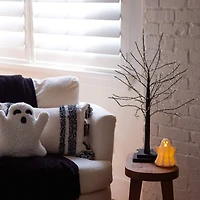 2ft. Pre-Lit Artificial Halloween Black Twig Tree with 210 Warm White Fairy Copper Wire LED Lights