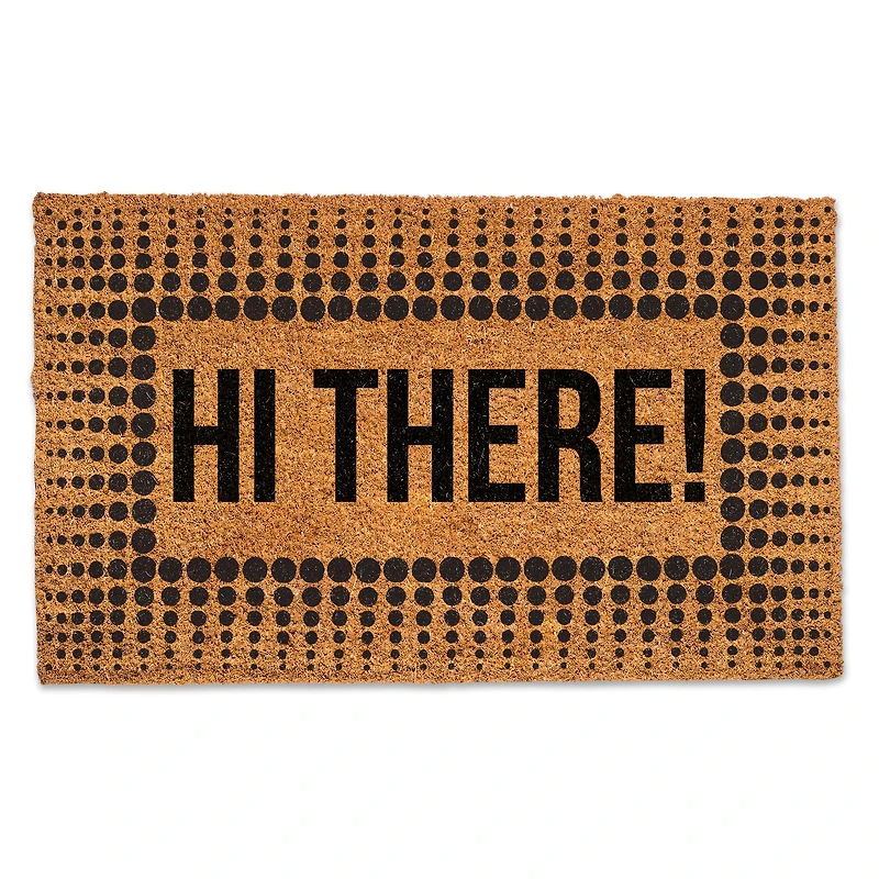 Hi There Circle Border Doormat