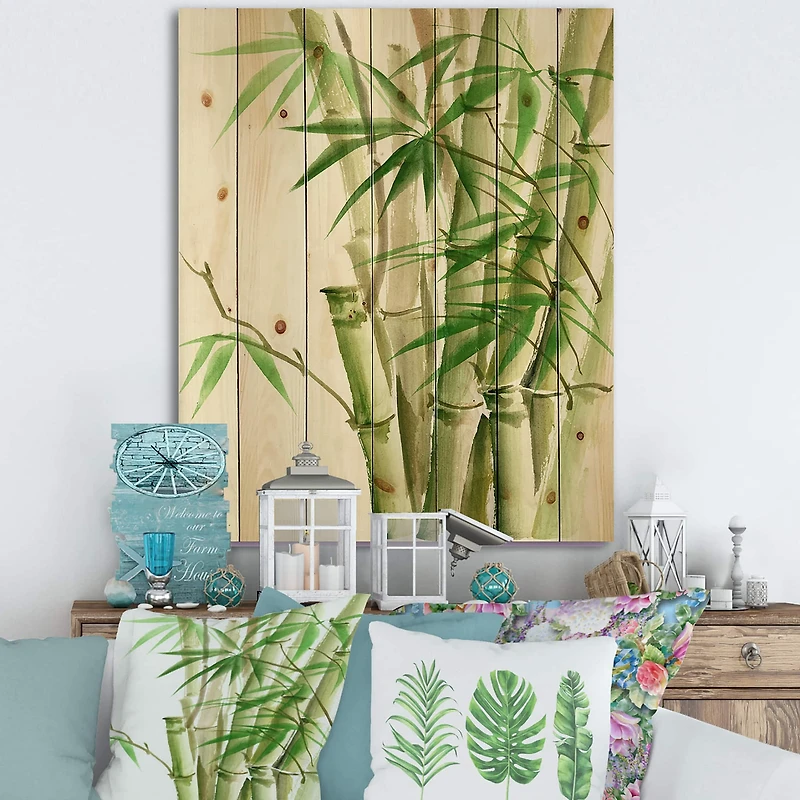 Designart - Detail of Dark Green Bamboo II