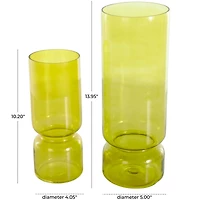 Green Modern Round Glass Vase Set