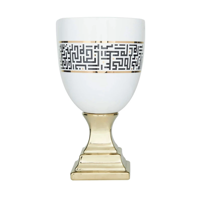 Gold Dolomite Glam Vase, 15" x 8" x 8"