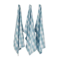 DII® Light Blue Buffalo Check Dishtowel, 3ct.