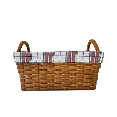 Plaid Lined Chipwood Basket by Ashland