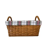 Plaid Lined Chipwood Basket by Ashland