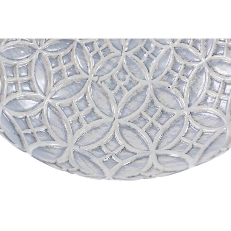 White Porcelain Coastal Style Vase, 9" x 10"