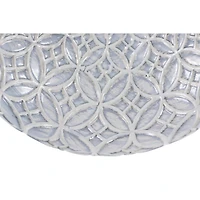 White Porcelain Coastal Style Vase, 9" x 10"