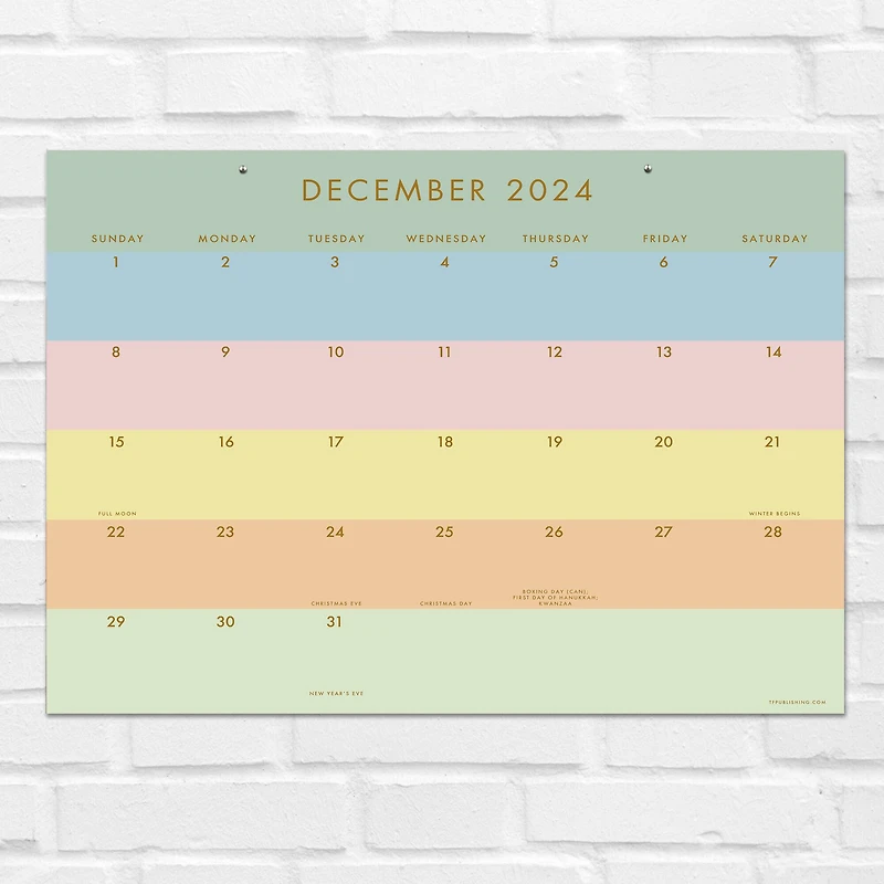 TF Publishing 2024-2025 Medium Super Stripe Desk Pad Calendar