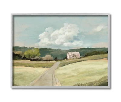 Stupell Industries Road Leading Home in Countryside Gray Framed Wall Art