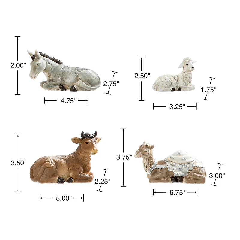 Glitzhome® Ivory Resin Nativity Figurine Set