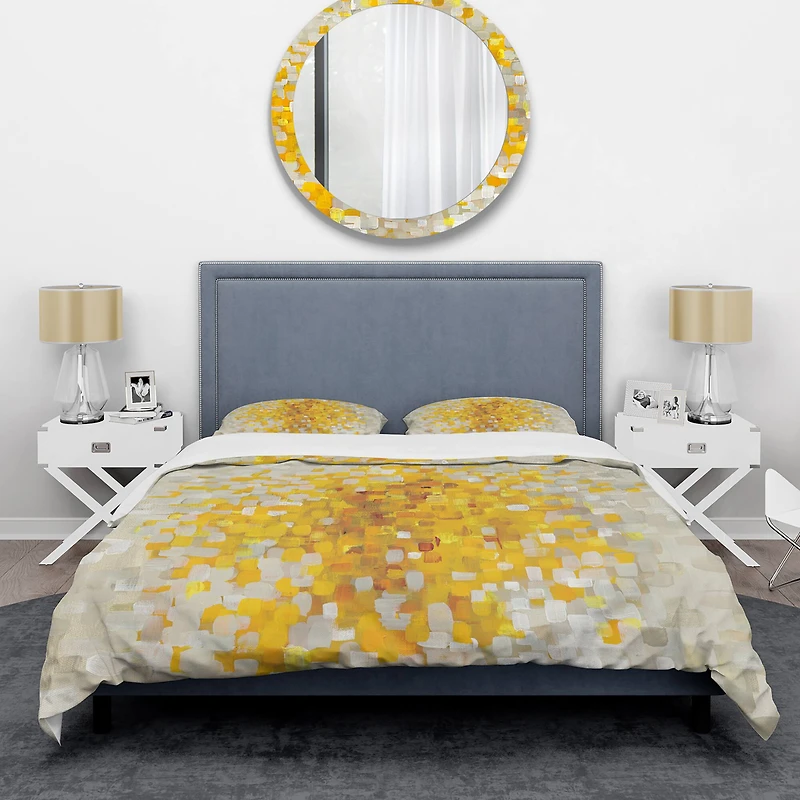 Designart 'Glam Yellow Explosion Blocks' Glam Bedding Set