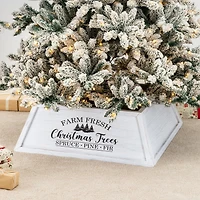 Glitzhome® 32" White Trapezoid Farm Fresh Christmas Tree Collar